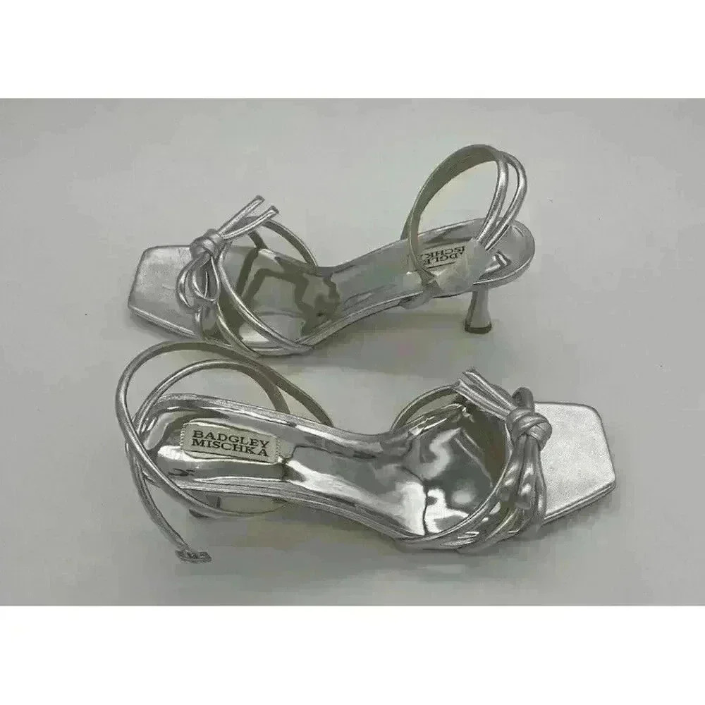 Badgley Mischka Collection Loyalty Ankle Strap Sandal in Silver Size 11 - Picture 10 of 10